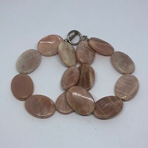 Natural gemstones sterling silver 925 clasp chunky bead bracelet statement boho.